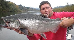 Jordan Abbott - your guide with a Chetco King Salmon